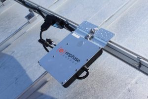 Enphase Microinverter Mounted on Solar Rail